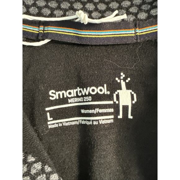 Smartwool Women's Classic Thermal Merino 1/4 Zip Base Layer Shirt - Black Dot L - Picture 5 of 9